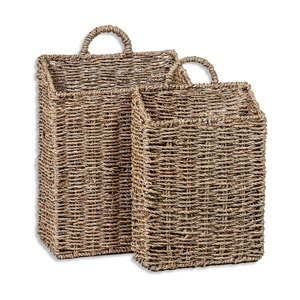 Set of seagrass brochure file holder leaflet magazine storage container home organizer racks - Product Image 6