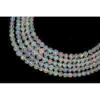 Perles rondes en opale de feu naturelle d'Éthiopie de qualité AAA, 3,5-6 mm, multicolores, fournitures pour la fabrication de bijoux