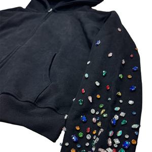 Custom Heavyweight Zip up <b>Hoodie</b> 500 Gsm Rhinestone <b>Hoodie</b> Blank <b>Hoodie</b> for Men Hoodies And Sweatshirts Rhinestone <b>Hoodie</b> - Product Image 3
