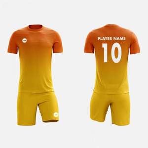 เสื้อฟุตบอลทีมฟุตบอลไทยปรับแต่งได้ชุดฟุตบอลของผู้ชายชุดฟุตบอลไม่มีลาย - Product Image 1