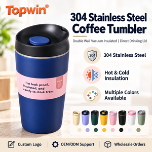 Vaso Térmico de Acero Inoxidable de 12oz/20oz, Aislado al Vacío, Antiderrames, Taza de Viaje de Doble Pared para Café y Camping - Product Image 1
