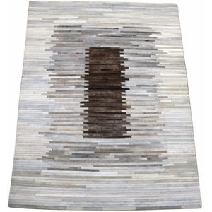 Handmade Woven Genuine Leather Multi-Color 5x7 ft Decorative Hair-On-Leather Area <b>Rug</b> for Living Room Bedroom or Hallway - Product Image 1
