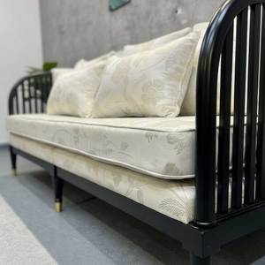 Sofá de Estilo Asiático con Estructura de Madera INDOCHI 200x72x79cm, Tapizado con Tela Estampada SFB68075 - Product Image 6