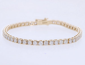 Pulsera de tenis de oro blanco de 14K, Diamante CVD cultivado en laboratorio de 5,72 quilates, ajuste de punta de corte brillante, boda de lujo chapada en rodio - Product Image 2