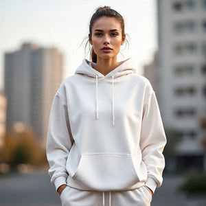 Sweat à capuche surdimensionné en polaire haute, sweat à capuche de sport, jogging, pull respirant, short uni, sweat à capuche pour femme - Product Image 5