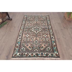 Turkish Vintage Rug 3.3x5.6 ft (101x171 cm), <b>Brown</b> <b>Wool</b> Rug - Product Image 1