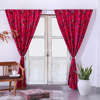 Top Grade Soie Fait Vintage Coton Velours Rideau Drapé Fenêtre Décor Rose Porte Rideau Pour Fenêtre Décor