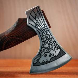 Wholesale Customized OEM ODM Cutlery Factory <b>Axe</b> Professional <b>Axe</b> Handmade Viking <b>Axe</b> With <b>Wood</b> Handle Viking Industrial Grade - Product Image 2