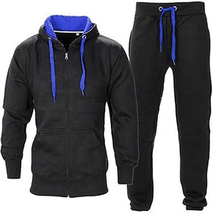 Chándal de dos piezas sólido de talla grande para hombre de alta calidad Logo personalizable 100% algodón cómodo entrenamiento Fitness moda invierno - Product Image 3