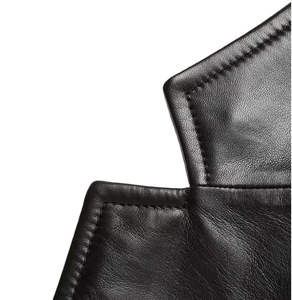 Blazer en cuir à finition lisse, structure décontractée, option de logo personnalisé pour l'habillage masculin, mode élégante et usage quotidien - Product Image 3