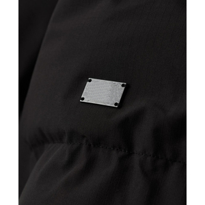 Blousons matelassés pour hommes adultes, couleur noire, fermeture éclair, col montant, logo frontal, style streetwear, imperméable, respirant, mode extérieure - Product Image 6