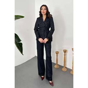 Navy Blue Suit with <b>Lace</b> <b>Sleeves</b> - Navy blue - Product Image 2