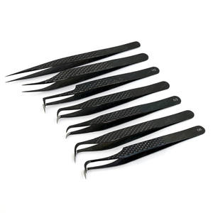 Pinzas para extensión de pestañas de alta calidad, punta de fibra, volumen, pinzas para pestañas, Aplicación de pestañas, agarre antideslizante antiestático, agarre de diamante - Product Image 6