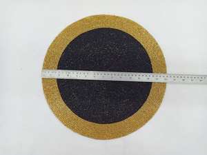 <b>Beaded</b> <b>Placemat</b> Handmade Round Charger for Luxury Dining & Holiday Decor Unique Piece Handmade <b>Beaded</b>, <b>Placemat</b>, Housewarming - Product Image 4