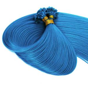ต่อผมแบบเคราตินบอนด์ ไอ-ทิป 21 #   ผมแท้สีน้ำเงินแบบเรมี่ ต่อผมแบบ Pre-Bonded ขนาด 8 นิ้ว - Product Image 1