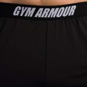 Shorts de mode Motion Lite noirs confortables 100 % polyester à taille élastique avec motif tricoté tendance et logo décoratif - Product Image 5