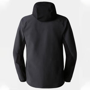 Veste de randonnée respirante coupe-vent en softshell pour homme, fermeture éclair intégrale, poches latérales, veste softshell d'hiver pour homme avec capuche - Product Image 2