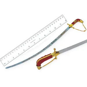 Handmade Ceremonial Sword Not Sharp Wholesale Brass or Steel Hilt OEM Pakistan Leather Souvenir Honor Command Swords Handmade