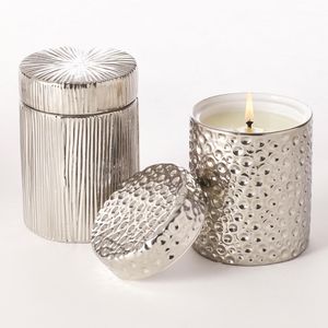 Ensemble de 2 Décorations de Table pour Noël et Mariage Jarre à Bougie en Métal de Couleur Cuivre Forme Ronde Jarre à Bougie Faite à la Main - Product Image 5