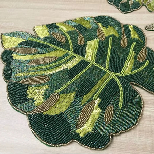 Vente directe d'usine, sets de table brodés de luxe, écologiques, perlés, prix bas, fournisseur en gros, fabriqué en Inde par Refratex - Product Image 1