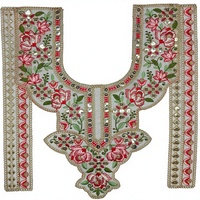 Patch brodé de qualité pour col, traditionnel, multicolore, pour Kurti Salwar Kameez, fournisseur de vêtements.
