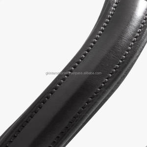 Banda de cuero negro con forma curvada para cejas de caballo, relleno de vaca suave en el interior, completamente cosido en todos los tamaños, precio al por mayor - Product Image 4