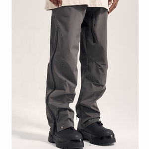 Pantalones con cordón de lana de poliéster/algodón de pierna ancha transpirables de estilo callejero para adolescentes y niños con etiqueta personalizada-Drop Ship - Product Image 1