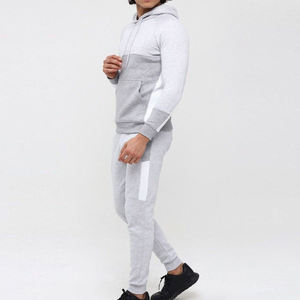 Ensemble survêtement gris 2025 de qualité supérieure pour hommes, sweat à capuche confortable et pantalon de survêtement en coton polaire 2 pièces Streetwear - Product Image 5