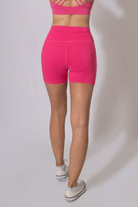 Pantalones cortos de Yoga de calidad superior Pantalones cortos de gimnasio de cintura deportiva de la mejor calidad para mujeres con pantalones cortos de Yoga de bolsillo lateral - Product Image 2