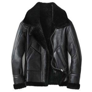 Chaqueta de Cuero Genuino para Hombre, Estilo Bomber, de Piel de Oveja - Product Image 1