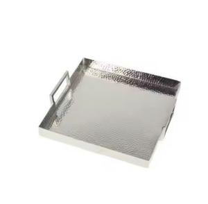 Bandeja decorativa de aluminio de lujo contemporáneo, ideal para mesas de comedor modernas, para servir aperitivos y bebidas, técnica artesanal de Metal - Product Image 4