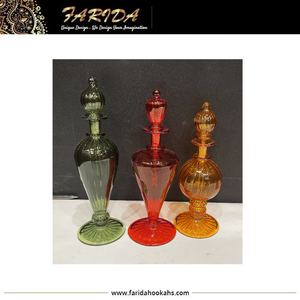 Handmade thổi vàng khắc pastel Ai Cập chai nước hoa với kính Stopper Tinh thể thủy tinh thủ công mỹ nghệ thiết kế độc đáo - Product Image 6
