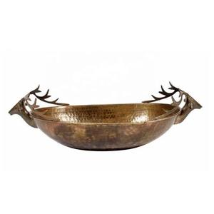 Elegant Hand Hammered Aluminium Deer Head Bowl Stylish <b>for</b> Fruits <b>Vegetables</b> Nuts Decorative <b>Kitchen</b> Dining Table Accent - Product Image 2