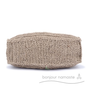 Borsa di iuta uncinetto sostenibile aperta con ricamo a motivi naturali | Tote artigianale artigianale artigianale - Product Image 4