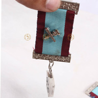 Collarette de Précepteur des Templiers, Double Croix, Bijou, Ensemble de Badges Maçonniques, Perles Métalliques, Aimant, Mode, Couleur Personnalisée, Haute Qualité