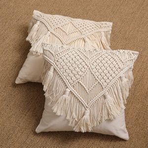 Handmade Modern Woven Style Macrame Cotton <b>Cushion</b> Cover Festival Pattern Premium Quality <b>India</b> Decorative Throw Pillows - Product Image 6