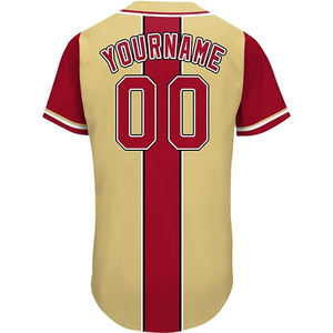 Maillot de baseball personnalisable avec broderie, séchage rapide, polyester, grande taille, ample, respirant, col en V, manches courtes - Product Image 2