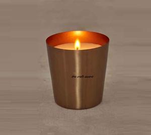 Pots de bougie en cuivre en gros fait à la main logo fini brossé à bas prix en vrac pour les navires de fabrication de bougies parfumées de Noël - Product Image 1