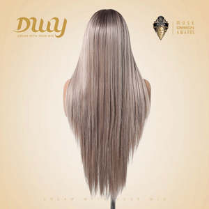 Perruque synthétique DWY-Lyra blonde mélangée avec raie libre 13*6 et dentelle transparente - Product Image 6