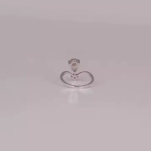 Bague de fiançailles en or massif 10 carats certifiée, poire rose et diamant de laboratoire taillé en rond, plaqué or et personnalisable - Product Image 2