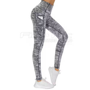Legging spandex/polyester à séchage rapide pour femmes de haute qualité pleine longueur nouveau design respirant style décontracté avec logo taille moyenne - Product Image 4