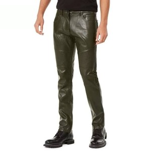 กางเกงหนังแท้สำหรับผู้ชายคุณภาพระดับพรีเมี่ยมเอวกลางและแบบปกติโดยใช้วิธีการทอผ้าแบบไม่ทอบริการ OEM/ODM - Product Image 4