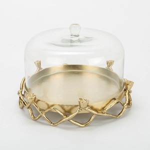 Wholesale Elegant Luxury Wood & <b>Glass</b> Handmade Custom Size Cake Stand & <b>Dome</b> Cover Reusable Non-Stick Dessert <b>Display</b> Base - Product Image 3