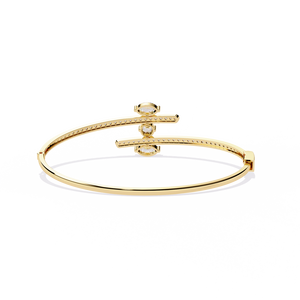 Magnifique bracelet et jonc en or 18 carats avec diamants de laboratoire - Product Image 2