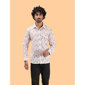 Chemise décontractée pour homme en coton imprimé à manches longues, respirante, en popeline ou tissu Oxford, motif floral ou à pois, offre ODM - Product Image 1
