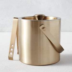 Cubo de hielo de aluminio de diseño atractivo con asas de lomo de latón, Enfriador de cubo de hielo de forma redonda de Color cobre de la mejor calidad - Product Image 4