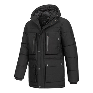 Chaqueta con capucha acolchada y cremallera de ajuste moderno para hombre, ropa de aventura, chaqueta cálida acolchada impermeable con logotipo personalizado - Product Image 4