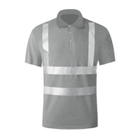 Polo à manches courtes en polyester fluorescent personnalisé pour homme, réfléchissant, haute visibilité, jersey uni, vêtements de travail de sécurité
