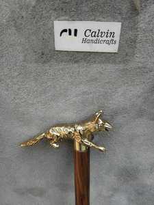 Latón Jaguar mango madera bastón 3 pliegues abierto náutico estilo Vintage para regalo artículo regalo para anciano y Mujer - Product Image 4