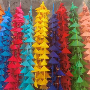 Handmade Triangle <b>Bunting</b> Perfect for Indian Wedding Decoration Mehndi Decor Party Backdrop Door Hangings - Product Image 1